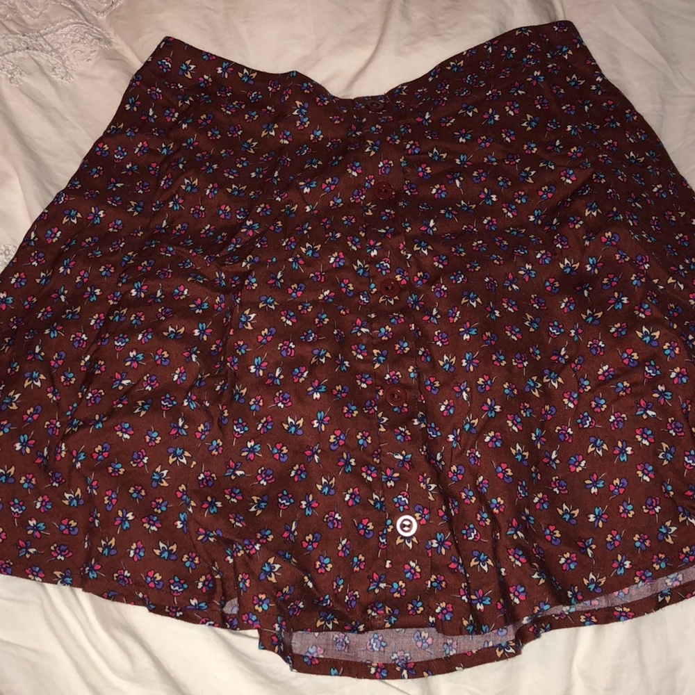 High waist floral skirt
